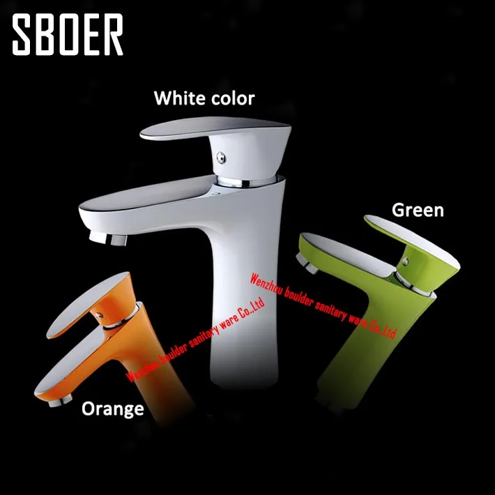 

Bathroom sink faucet contemporary style ,chrome white green orange painting brass conterset basin mixer water tap deck mounted
