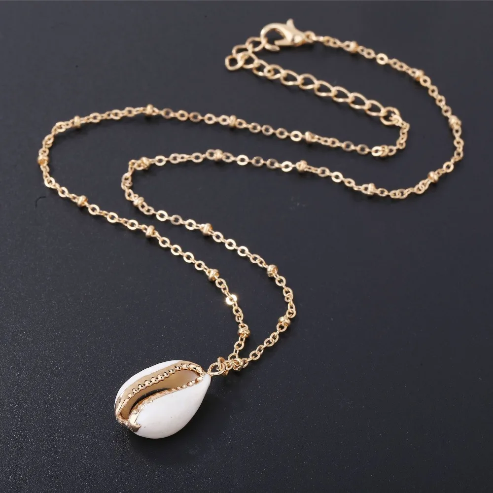 

Fashion Natural Shell Wrap Seashell Conch Pendant Necklace Cowrie Shell For Women Cowry Bohemian Boho Ocean Summer Jewelry Gift