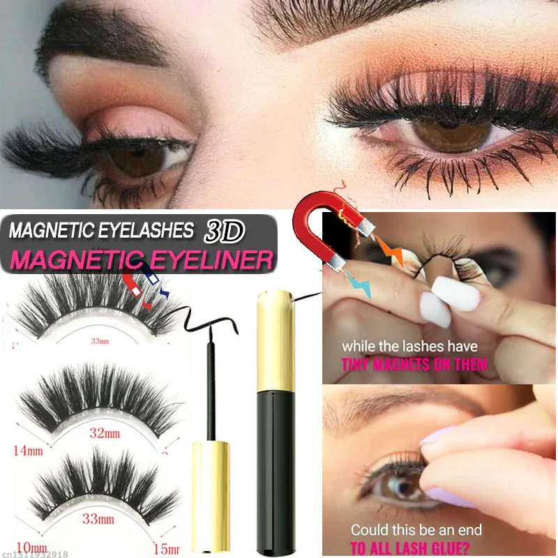 

6D Mink False Eyelashes Suit Magnetic Eyelashes Eyeliner Faux Cils Magnetique Eyelash Extension Eye Lashes Fake Eyelashes