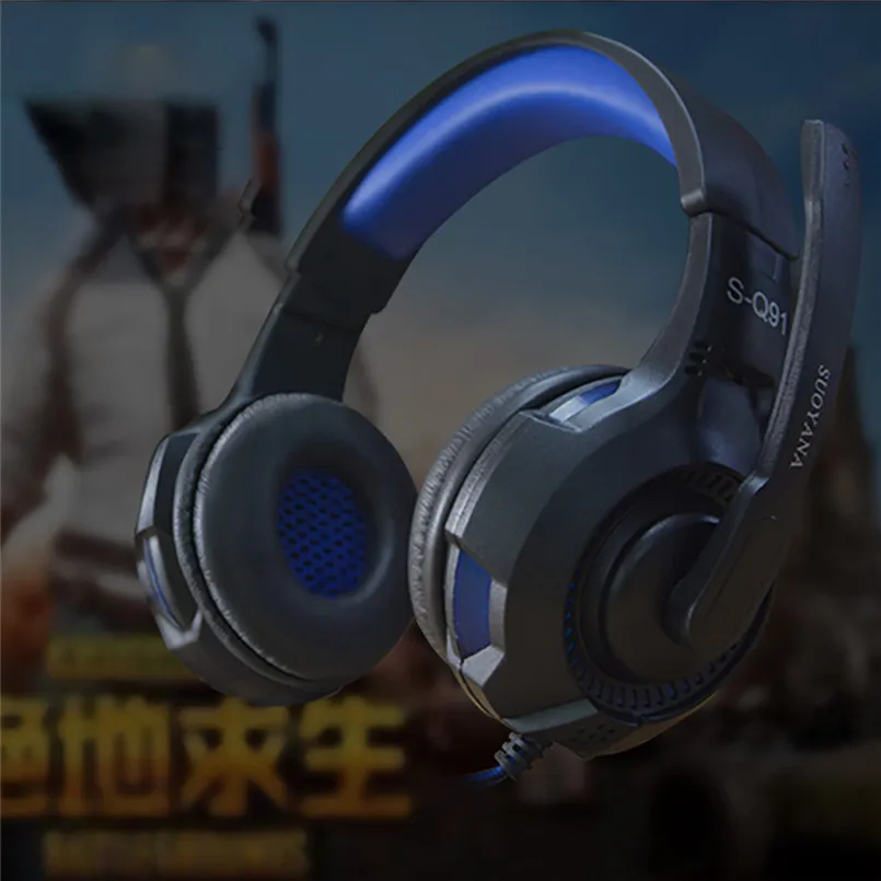 Surround Stereo Gaming Headset Headband Headphone 3.5mm with Mic for PC Fashionable Headphone Soft Cushion Head-Pad 40AP908