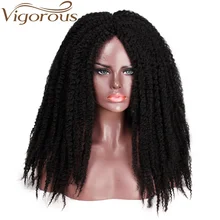 Энергичный синтетический Afor Курчавые Кудрявые волосы Braides дредлок марли плетение волос парик черный Омбре коричневый для женщин/мужчин