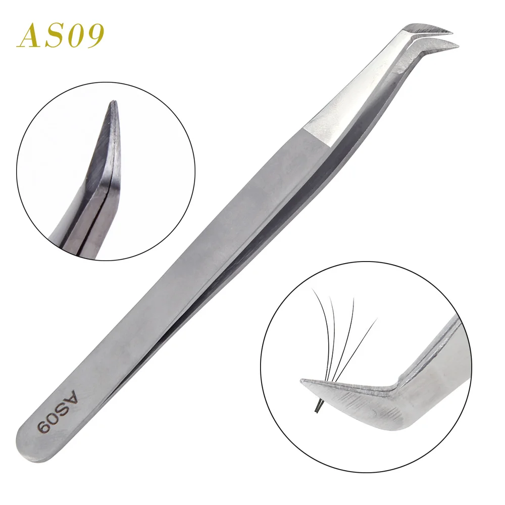 

AS09 Precision Tweezers for 3D Mink Lashes Individual Volume Eyelashes Eyelash Extensions Grafting Stainless Steel Point Tweezer