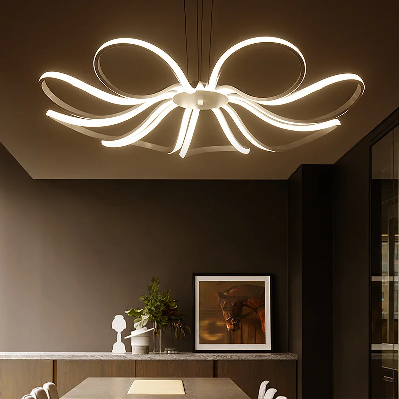 

Led simple restaurant light Post modern bedroom lamp Personality creative art living room study lamp Nordic creative chandelier