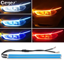 Ceyes, автомобильный Стайлинг, дневное время, течёт светильник, Led DRL, полоса, головной светильник, авто, дневные ходовые огни, аксессуары, чехол для Ford для peugeot