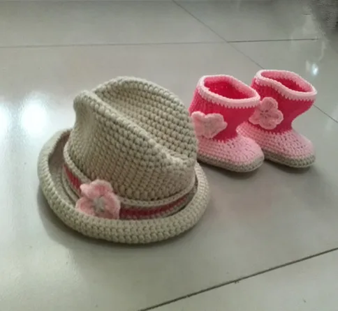 

baby hat and shoes cool west cowboy crochet newbern knit baby outfit photography prop