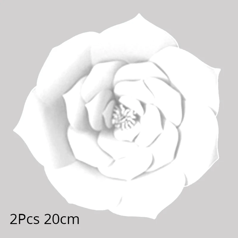 WEIGAO 2 шт 20 см бумажное украшение для свадьбы цветы сделай сам день рождения Искусственный цветок для дома детская комната фон украшение принадлежности - Цвет: white