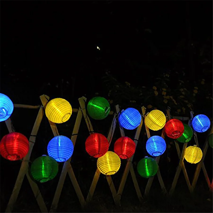 solar lighting system Waterproof 10/20/30pc Lantern Ball Solar String Light Globe Ball Christmas Party Fairy String Light Outdoor Patio Garden Garland solar wall lights outdoor