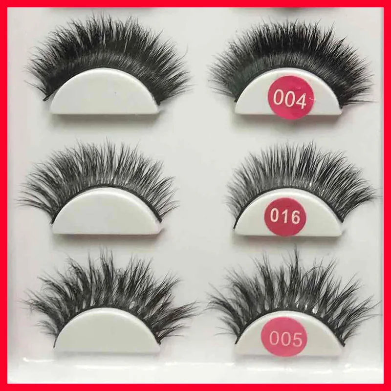 3D MINK BRAZILIAN REAL HAIR FALSE EYELASHES STRIP LASHES GLUEfalse