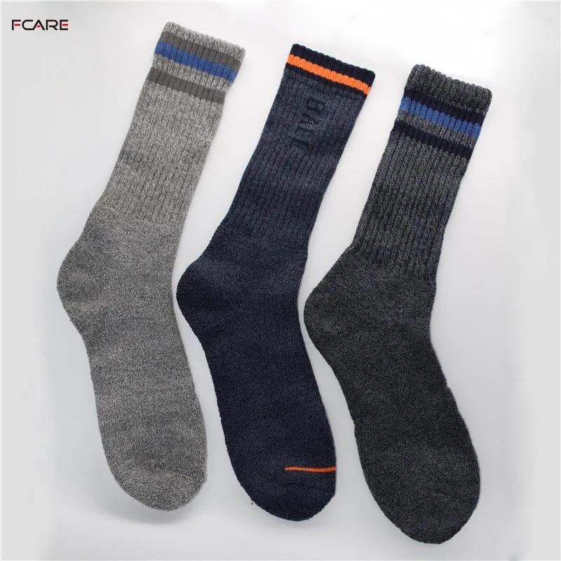Fcare/1 пара элитных носков, удлиненные, утолщенные, теплые, с петлей, повседневные, размера плюс, мужские, зимние, calcetines, Осень-зима