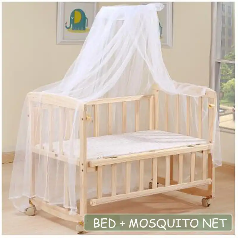 wooden rocking crib