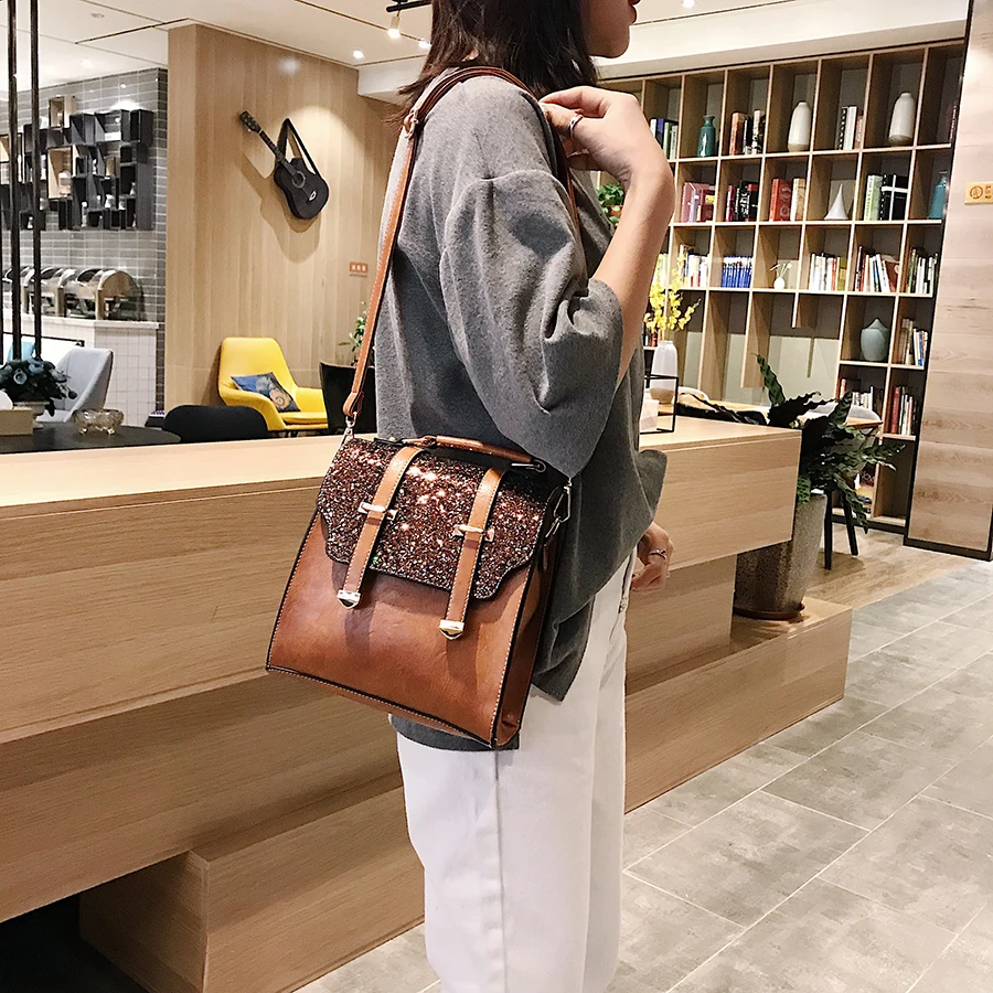 

Crossbody Bags For Women Leather Handbags Luxury Handbags Women Bags Designer Sequins Messenger Shoulder Bag Sac A Main TR5001