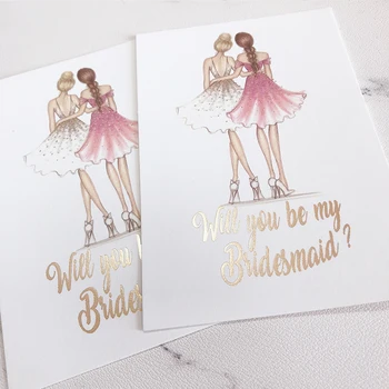

4pcs lot Paper Wedding Proposal Hen Night Bachelorette party invitations Will you be my Bridesmaid Goomsman cards