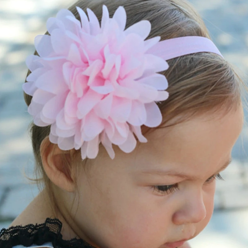 10 Pcs Kids Hair Band Baby Girl Chiffon Flower Hair Band Toddler Flower