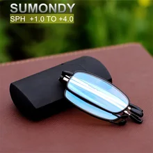 SUMONDY брендовые высококачественные складные очки для чтения для мужчин и женщин Изысканные анти усталость складные бизнес очки при дальнозоркости G389