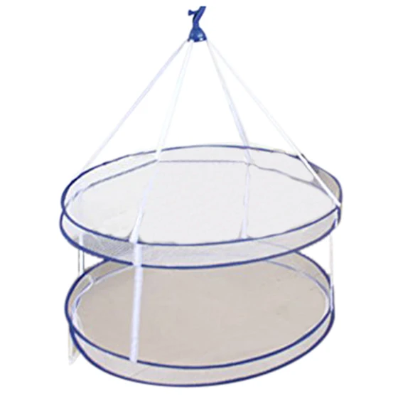 Drying Rack Folding Hanging Clothes Laundry Basket Dryer Net 2 layers