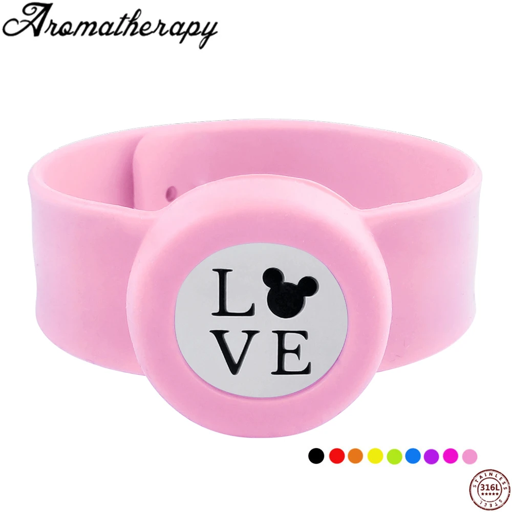 

316L stainless steel hollow essential oil bracelet silicone essential oil diffusion pad for fear of ring snapping ring