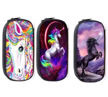 

Fantasy Unicorn Colorful Tail Cosmetic Cases Pencil Bag Girls Stationary Bag School Case Women Makeup Bags Student Pencil Holder