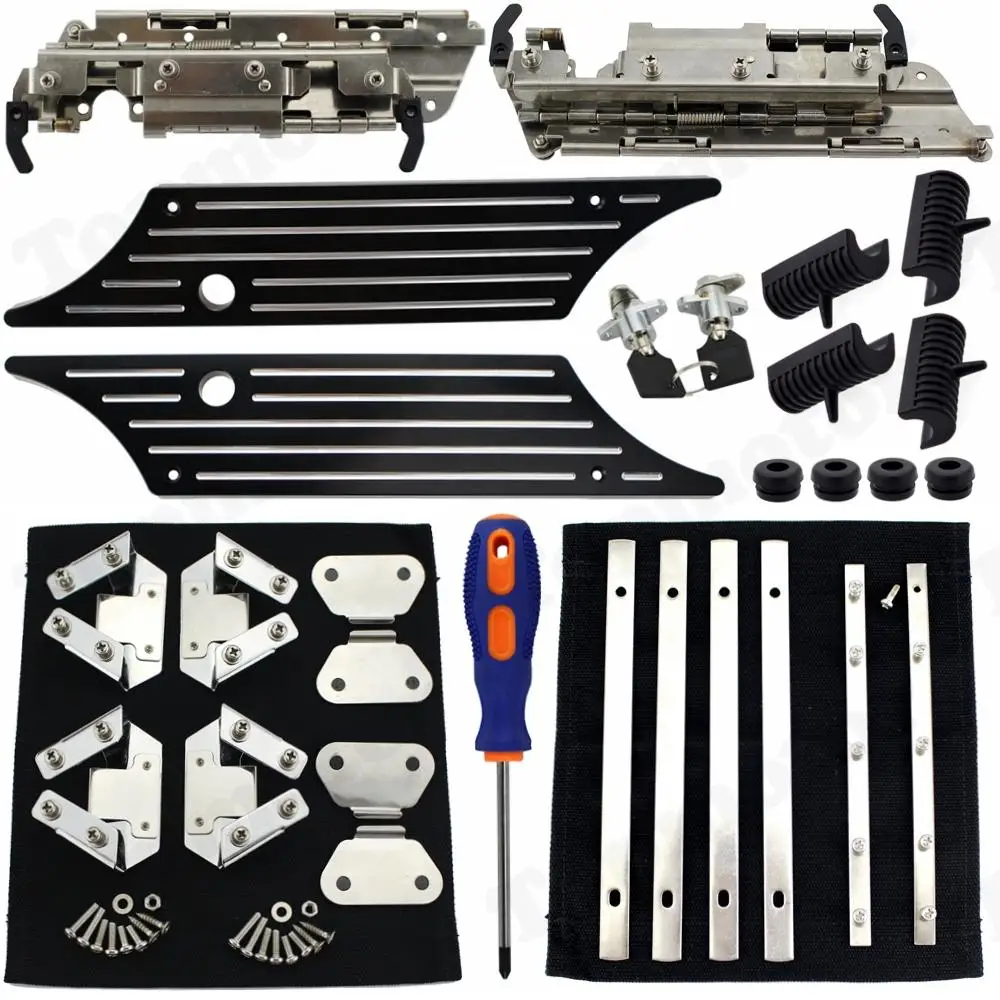 

Motorcycle Saddlebag Hardware Latch Cover Lock Lids Kit For Harley Touring Street Glide FLT FLHT FLHRC FLHTCU FLHX 1994-2012