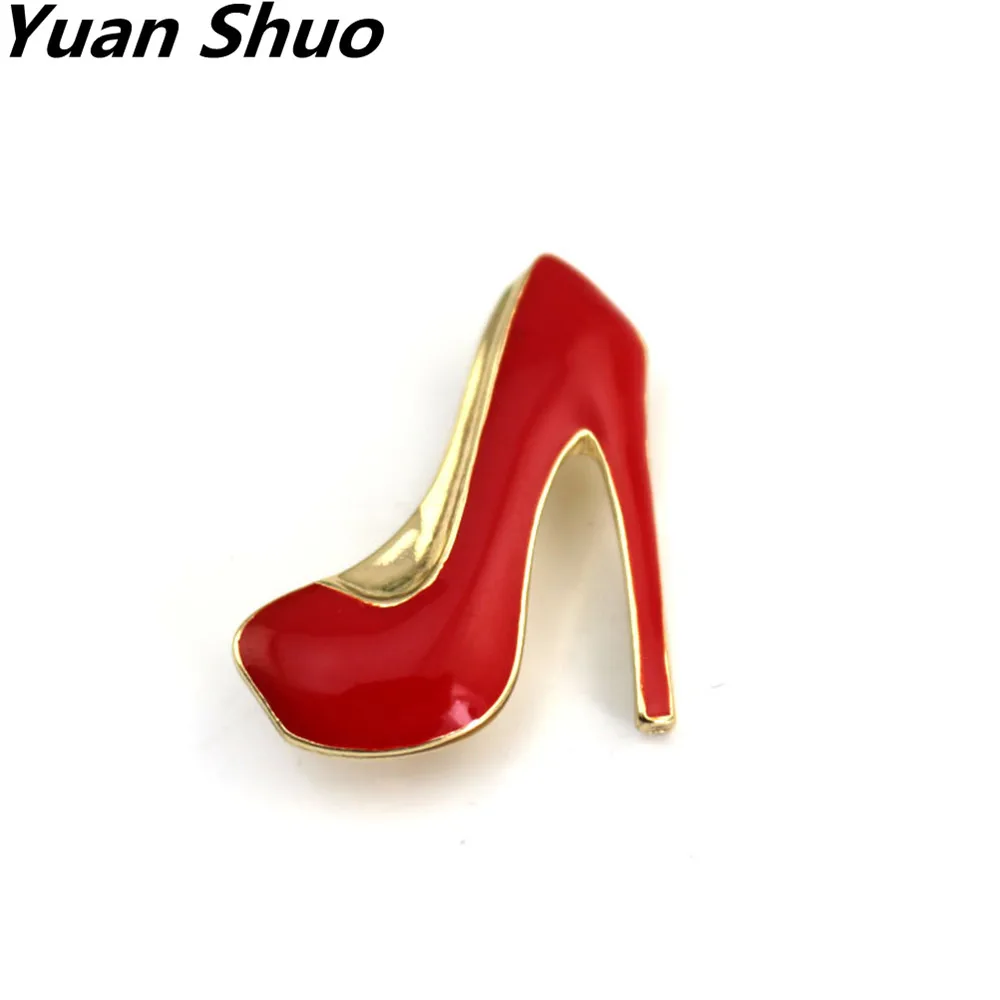 

2019 Popular hot style enamel red high heels brooch corsage factory direct