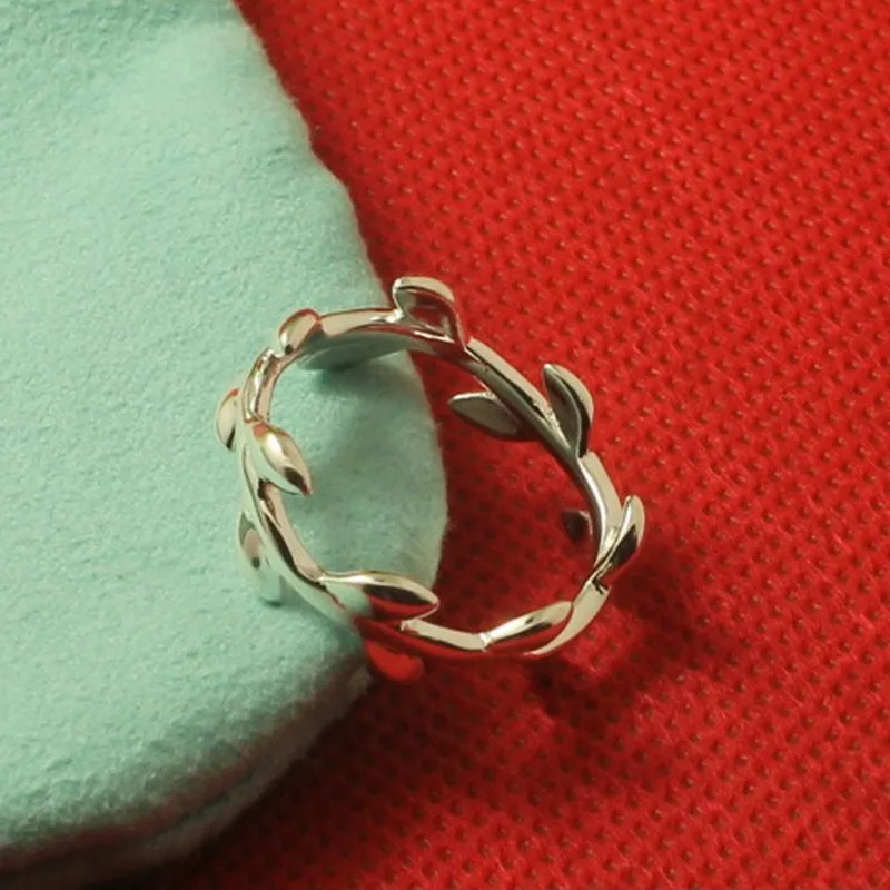 

Olive Leaf Genuine Sterling Silver 925 Female Rings engrave logo free Original box Top Quality Bijoux Women Elegant Gifts