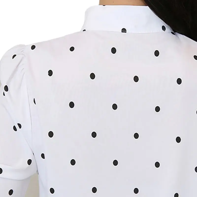 Женская белая рубашка, женские блузки, блузка в горошек, OL рубашка, модные классические топы, одежда