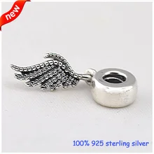 Adapta a las pulseras europeas Majestic la pluma cuelgan de plata encantos con CZ nuevo 100% 925 cuentas de plata DIY venta al por mayor 11267