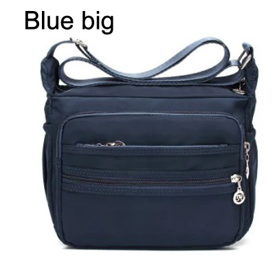 Новинка, женские сумки-мессенджеры, водонепроницаемые нейлоновые сумки через плечо, Женские многослойные сумки на молнии с карманом, подарок матери,, Z419 - Цвет: Blue big