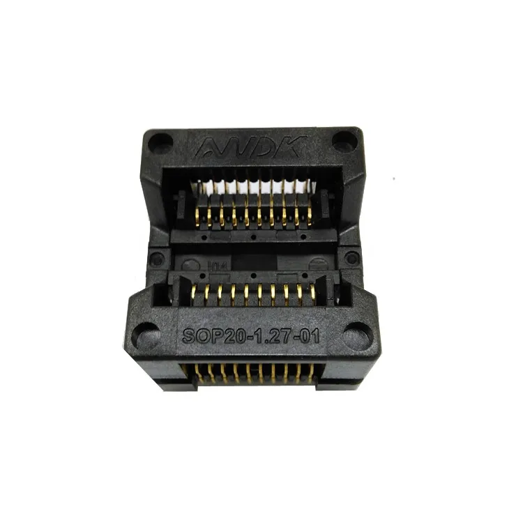 

SOP20 SOIC20 SO20 Burn in Socket Pitch 1.27m IC Body Width 5.4mm 209mil Flash Test Socket Adapter OTS20-1.27-01
