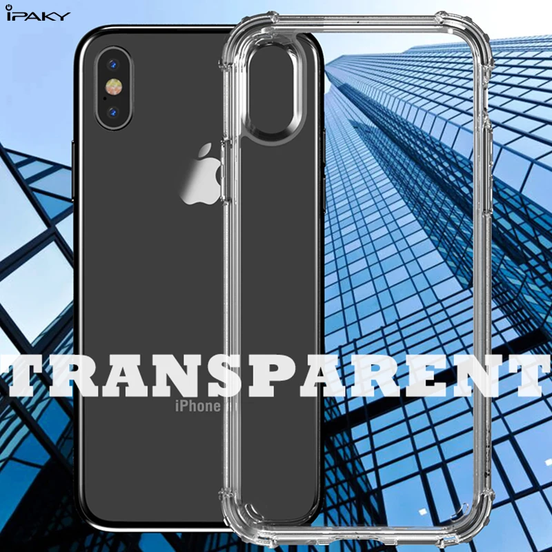 Оригинальный противоударный Чехол IPAKY для iPhone X прозрачный чехол из ТПУ |
