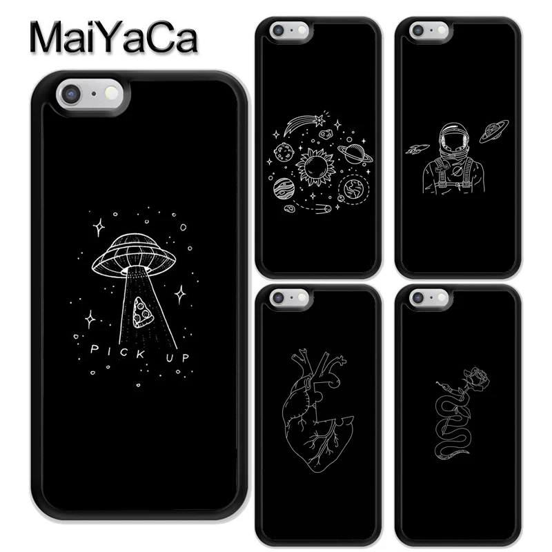 MaiYaCa Black Doodles Aesthetics Printed Soft TPU Coque