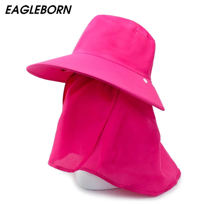 

EAGLEBORN 2019 New Brand Women Sun hat Summer Hat Folding Sunscreen Anti-uv big Summer Biking Beach Hat Fashion uv hat