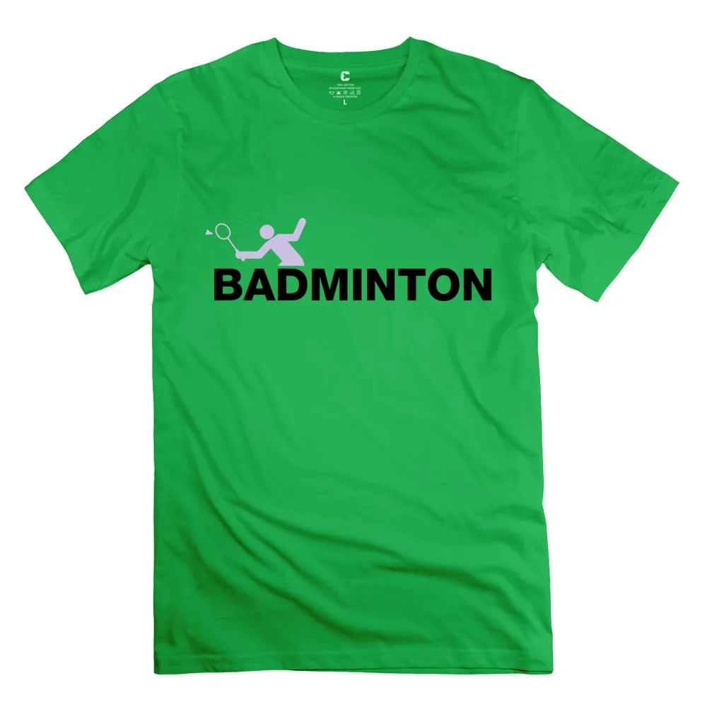 Newest men t shirt badminton figur 100 % Cotton O Neck Fashion Leisure shirts For men's | Мужская одежда