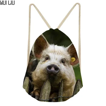 

Customized Cute Women Drawstring Bag Animal Pig Pattern Casual Women's Mochila School Girls String Shoulder Piggy page