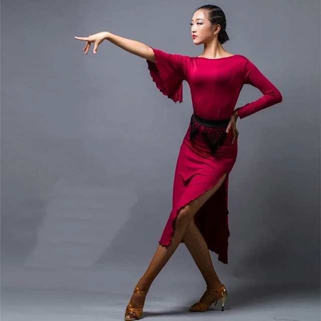 Red purple latin dancing dress samba costume latin salsa dress tango