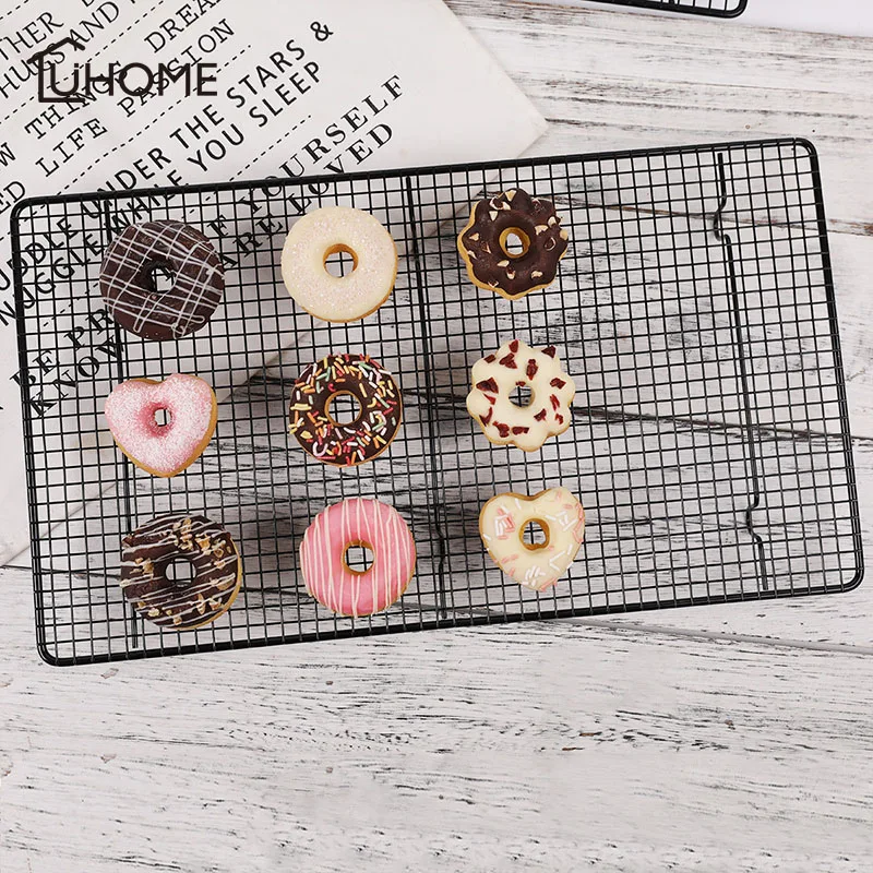 

43x23cm Steel Nonstick Cooling Rack Baking Cake Cookies Bread Cooling Grids Tool Kitchen Pastry Cake Stands Microwave Shelf