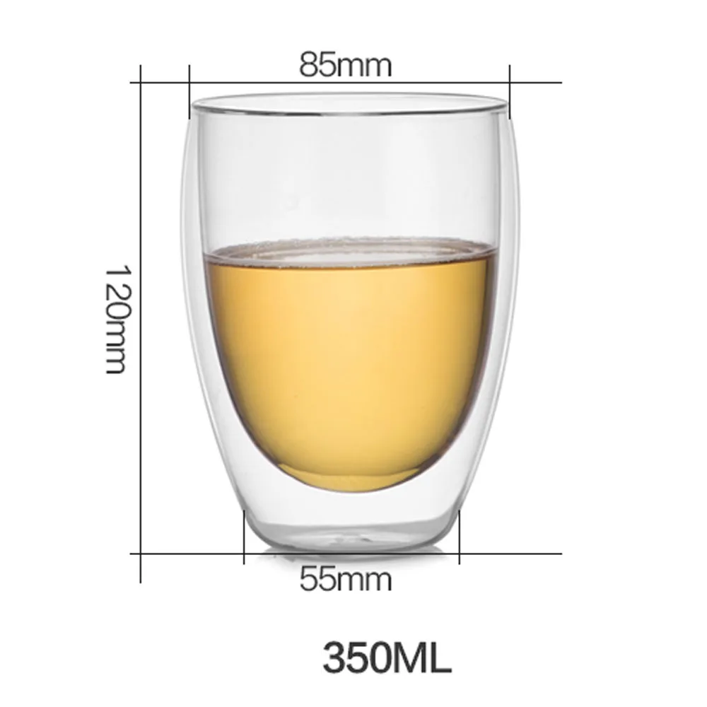 250/350/400/500 мл Кофе кружки с ручкой чашки для напитков кофейная чашка с двойными стены Стекло Чай чашки Кофе 5 видов стилей подарок стакана воды - Цвет: 2. 350ml Cup