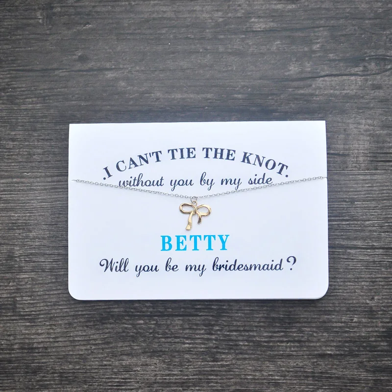 Bridesmaid Card Bridesmaid Necklace Will You Be My Bridesmaid