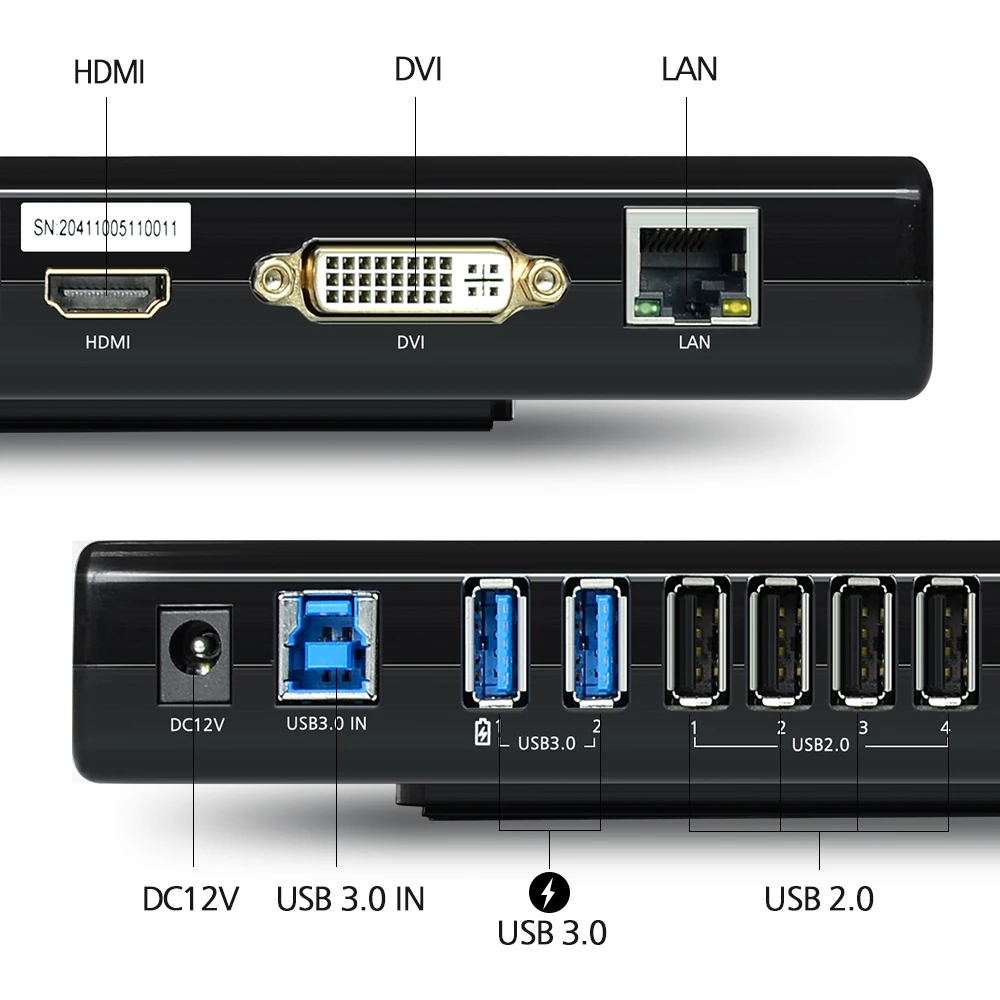 WAVLINK Универсальная док-станция SUPER SPEED USB3.0 HUB HD 1080 двойной Поддержка видео DVI/HDMI/VGA до 2048X1152 GIGABIT ETHERNET