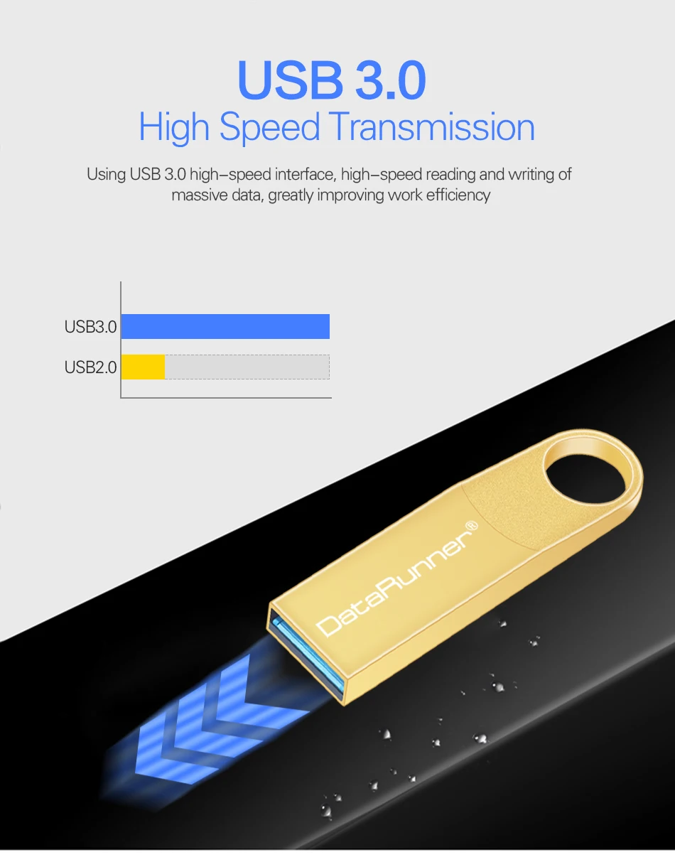 DataRunner Usb 3,0 USB флеш-накопитель металлический флеш-накопитель 16 ГБ 32 ГБ 64 Гб внешний накопитель Флешка 128 ГБ USB флэш-диск