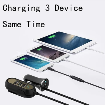 

Thbelieve 4USB Car Chargers With 1.5M Charging Cords QC 3.0 And 3.4A Quick Charger Multi USB Car-Chargers Portable Auto Charge
