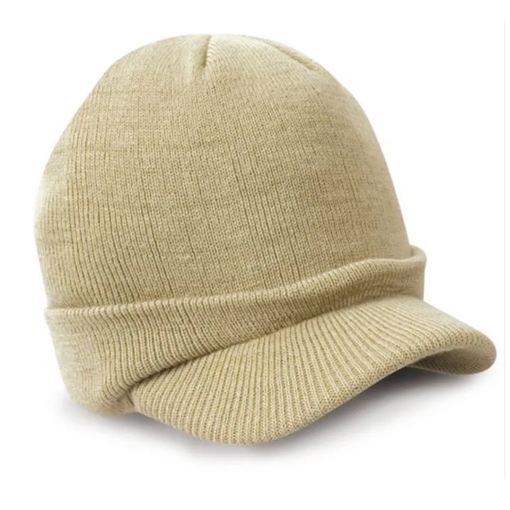 khaki wooly hat