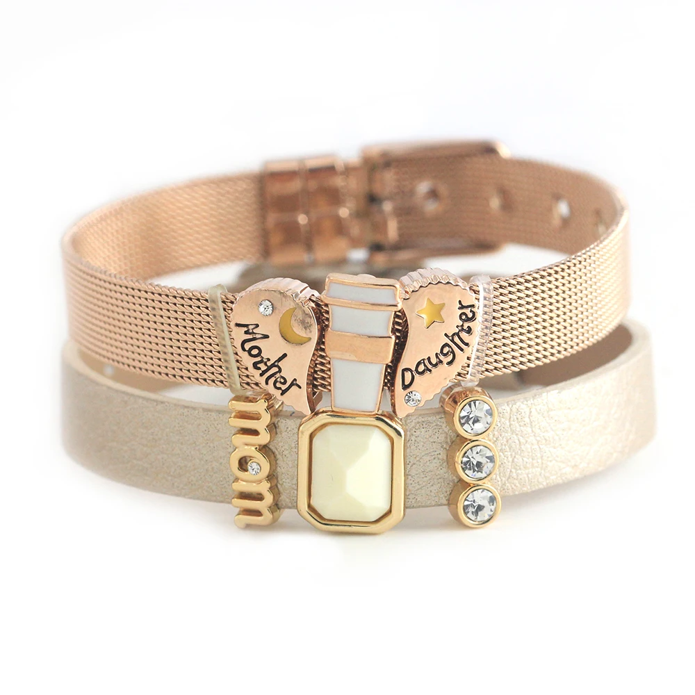 

Legenstar Mesh Keeper Bracelet with Heart Slide Charm Stainless Steel Wrap Bracelets for Women Mother's Day gift