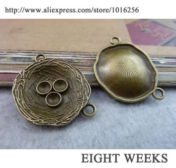 

Zinc alloy pendant jewelry accessories diy handmade material charms bird's nest 23 * 29 mm