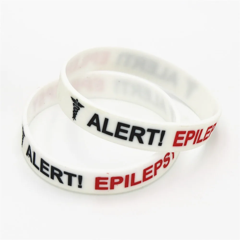 1 шт., браслеты с эпилепсией, медицинский, аварийный, силиконовый браслет с эпилепсией, черный, белый, зеленый, синий, браслет для медсестры, браслеты, ювелирные изделия, SH135