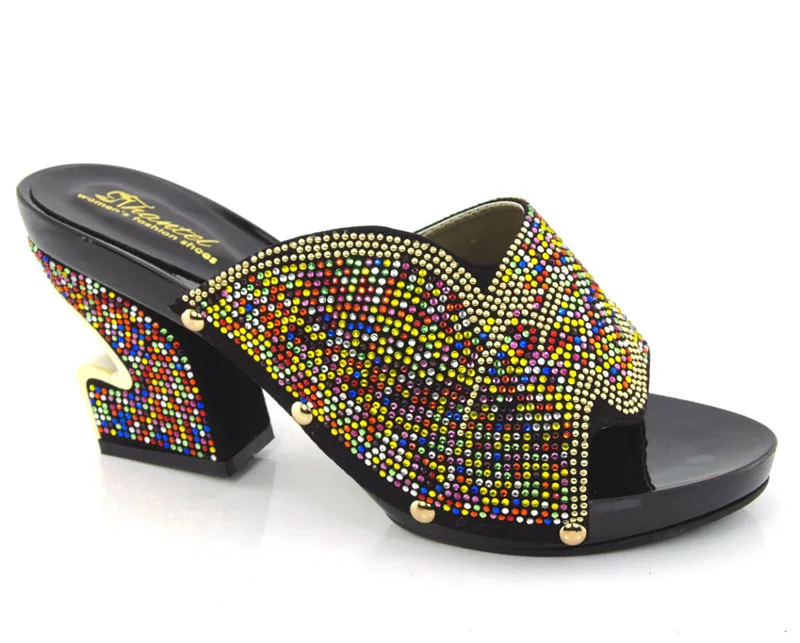 2015 african italian Shoes Ladies Shoes for Italian design KL1608 size 38 43 Black color for
