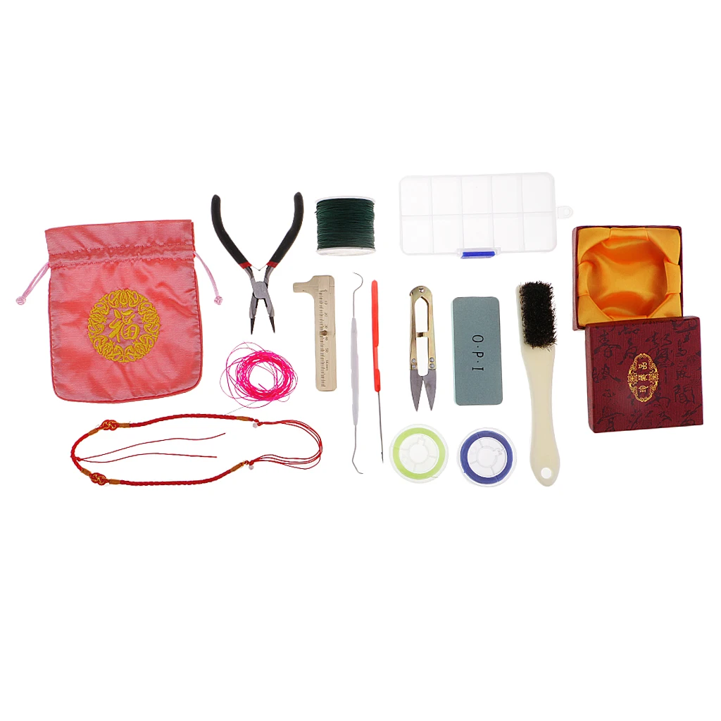 15 Pieces/set Jewelry Making Tools Kit Hand Tools Pliers For Beading Crafting With  Case And Blessing Cloth Bag