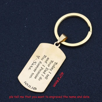 

Personalized Name And Date Keychain Engraved Today I Tell Your Dad I Do And Promise You Forever Too Father's Gift From Daughter