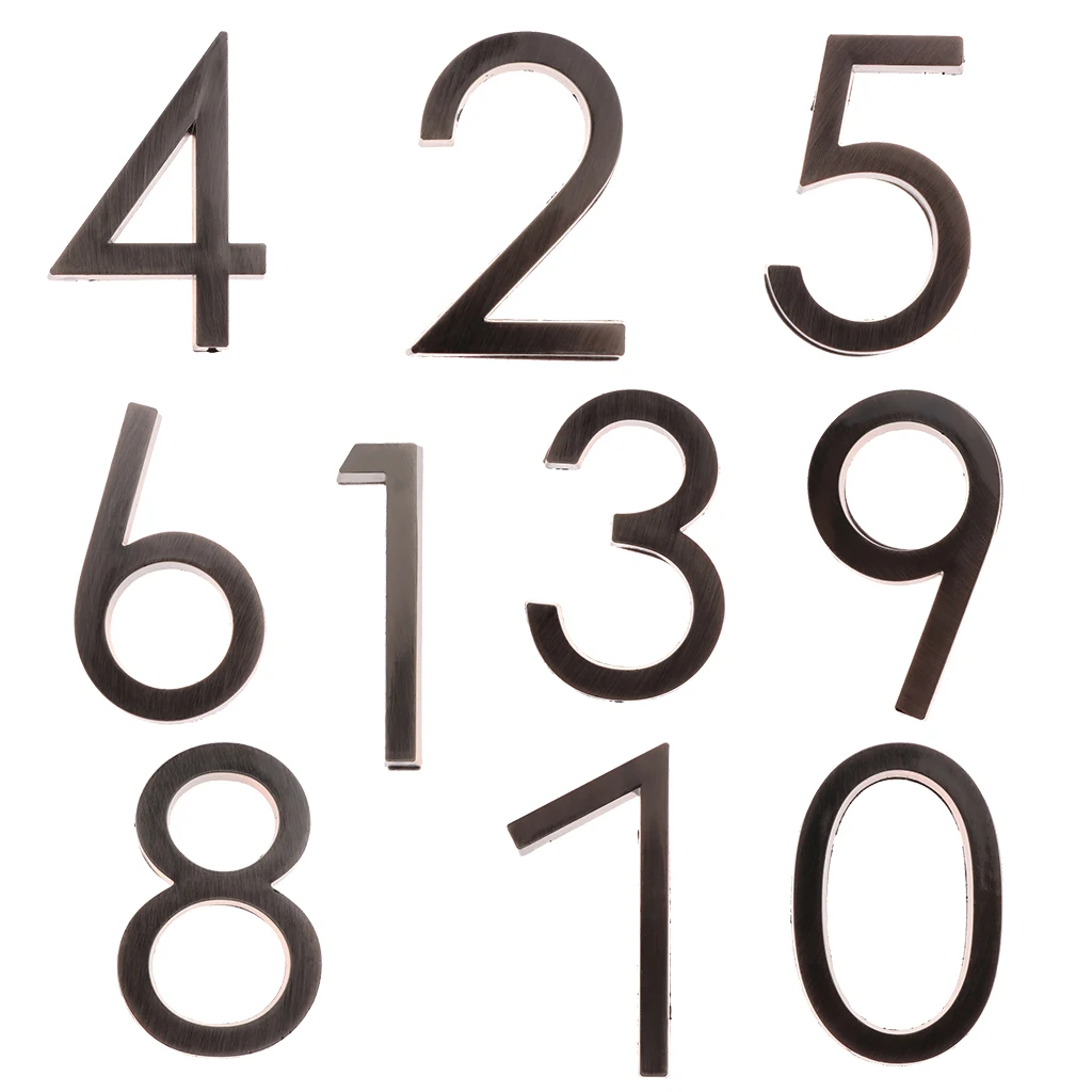 Satin Chrome Door Numbers & Letters Name Door Letter Address Plaques for House Flat Apartment Shop Decor