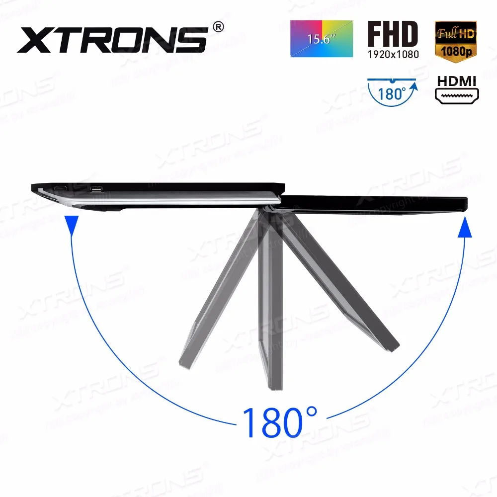 XTRONS 15 6 дюймовый монитор 1080P видео HD цифровой TFT экран широкий ультратонкий