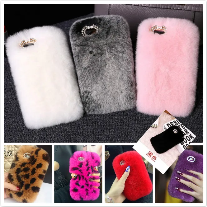 

Rabbit Fur Case for LG G3 D855 D830 D851 VS985 D850 G4 H818 G5 H868 K4 K7 K10 V10 Bling Shiny Rhinestone Plush Furry G6 Cover
